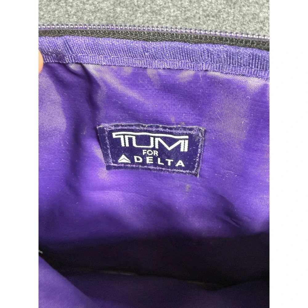 Tumi Pouch Mens Womens Small Black Purple Delta Air Lines Amenity Bag Travel